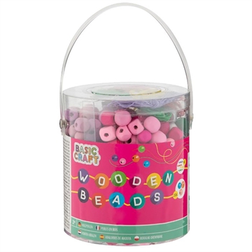 Træperler i spand, blandet