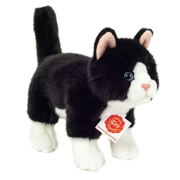 Teddy Hermann - Stående Sort-Hvid Kat 20 cm