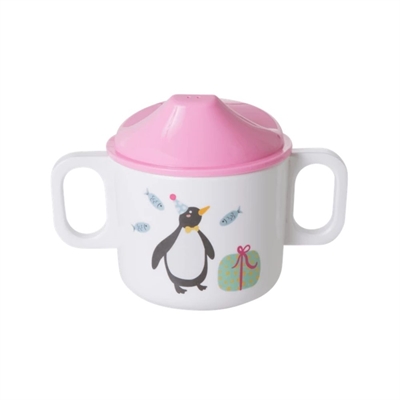 RICE MELAMIN BABY KOP - PINK - PARTY ANIMAL PRINT