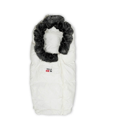Kørepose Polar med pels, Hvid